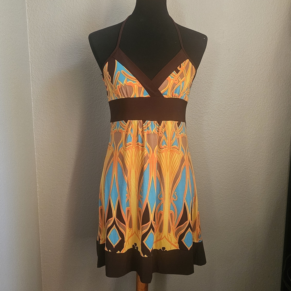 Retro 70s Inspired Halter Dress